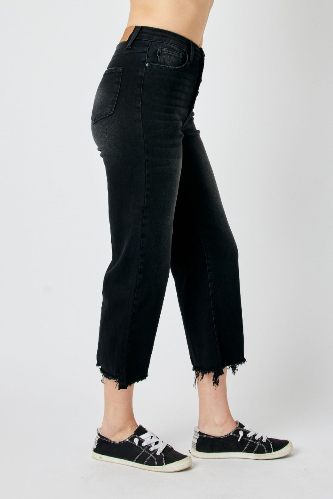 Judy Blue Black High Waist Wide Leg Crop