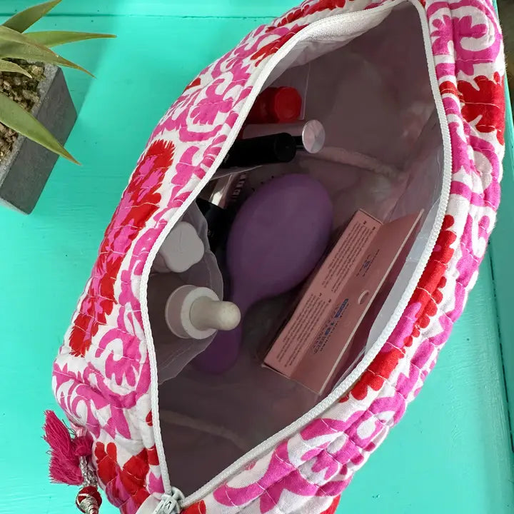 Quilted Patchwork Makeup Bag