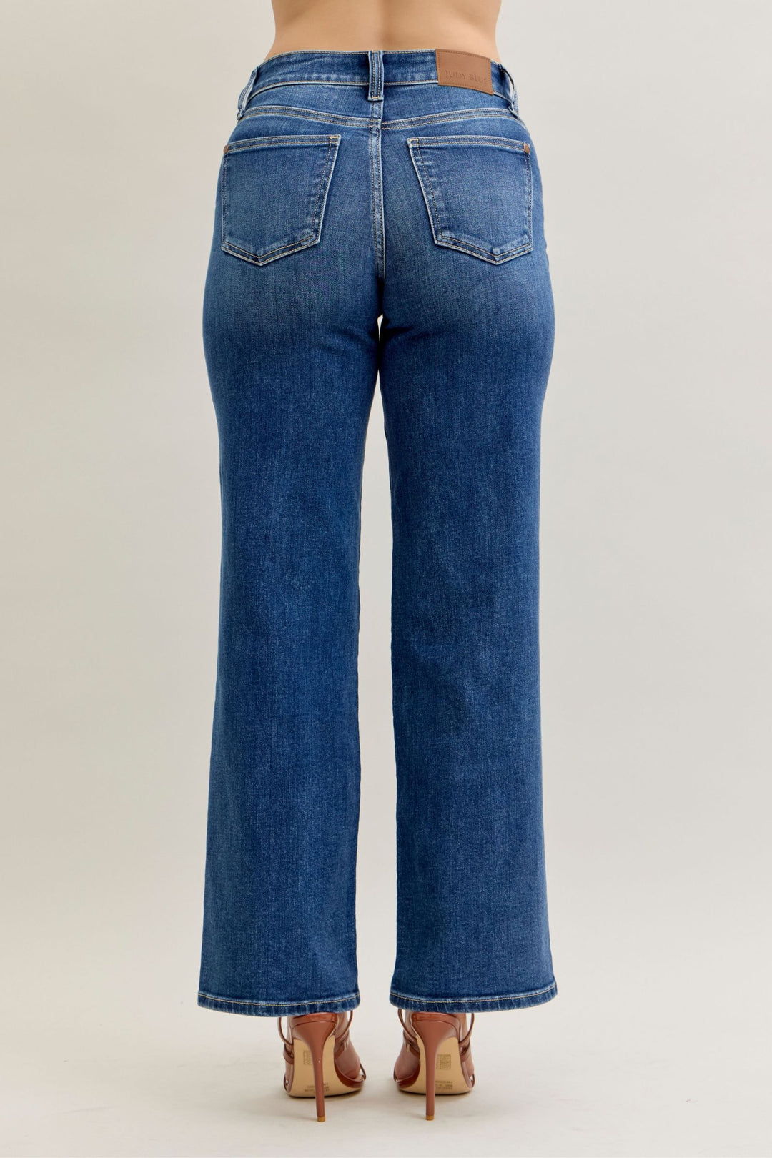 Judy Blue 90's Straight Front Patch Jeans