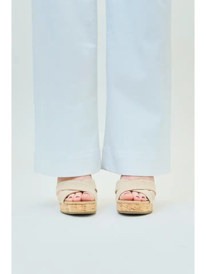 1822 White High Rise Wide Leg