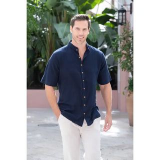 Rossi Button Down Shirt in Dark Blue