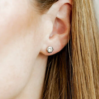 Silver Clear Sparkle Stud EArring