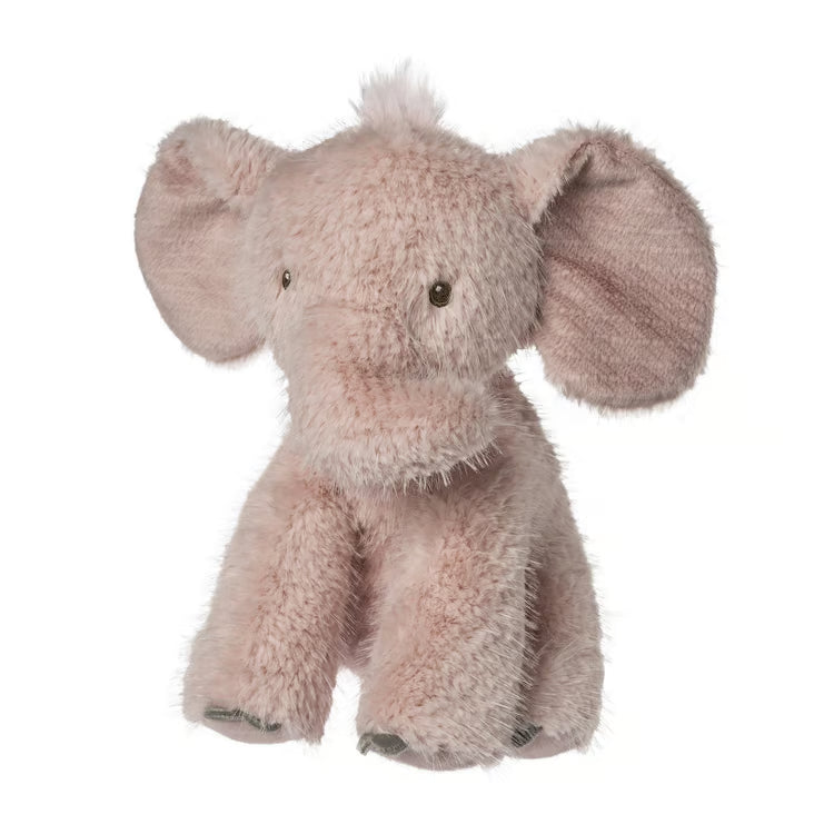 Plush elephant toy on a white background