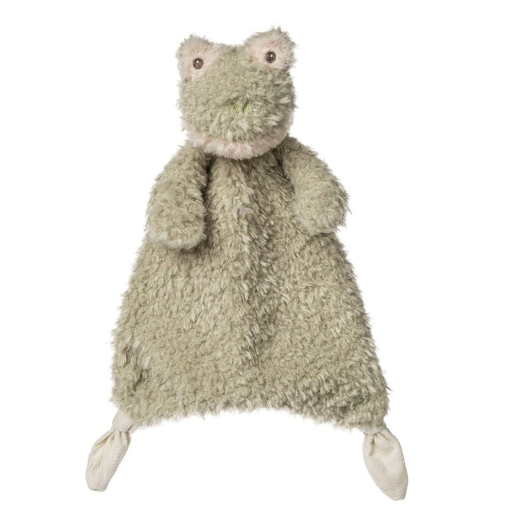 Plush frog toy on a white background