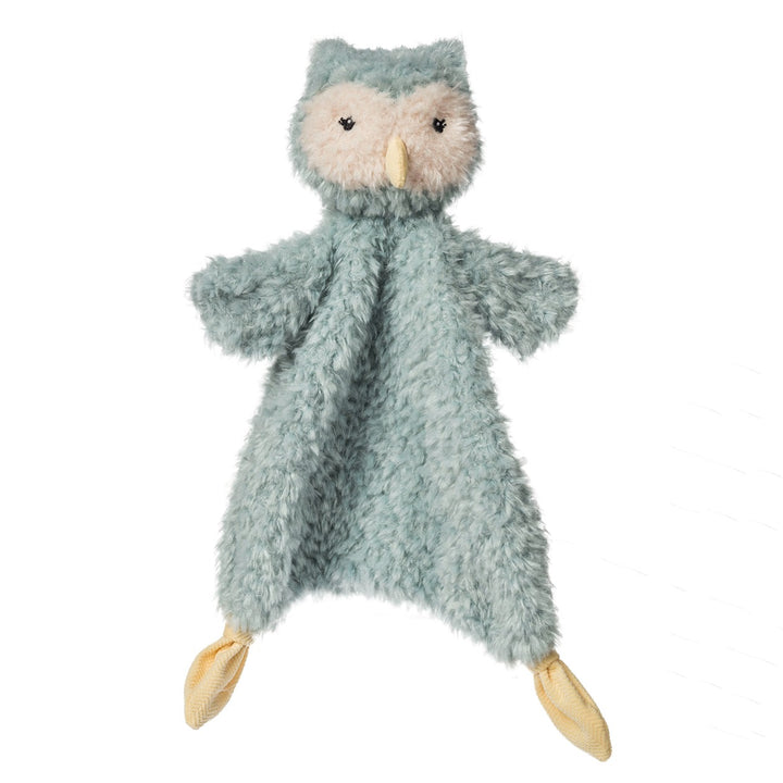 Plush owl toy with a soft texture on a white background