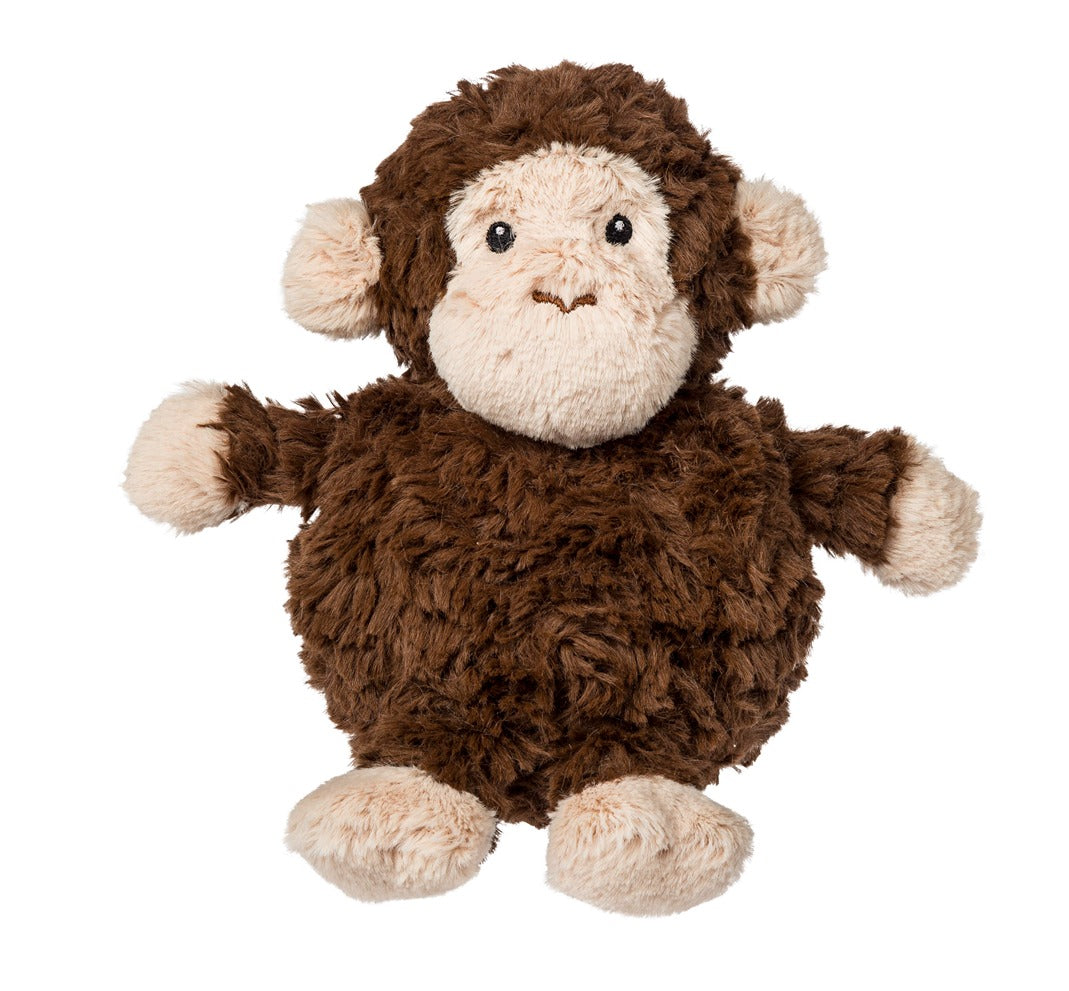Stuffed monkey toy on a white background