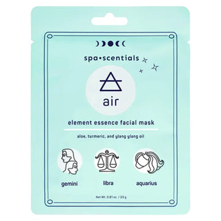 face mask packet with air element zodiac designed packaging