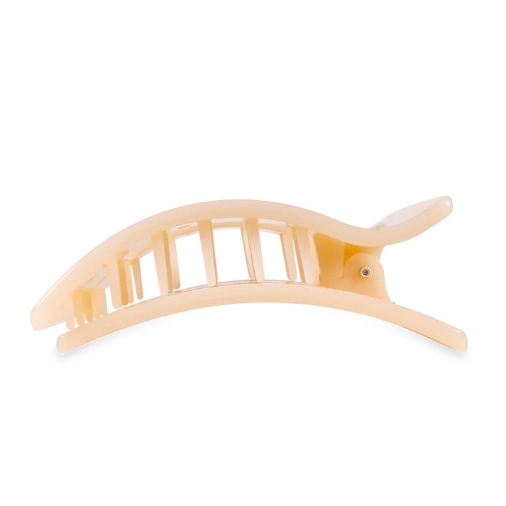 Teleties Flat Rectangle Hair Clip- Almond Beige