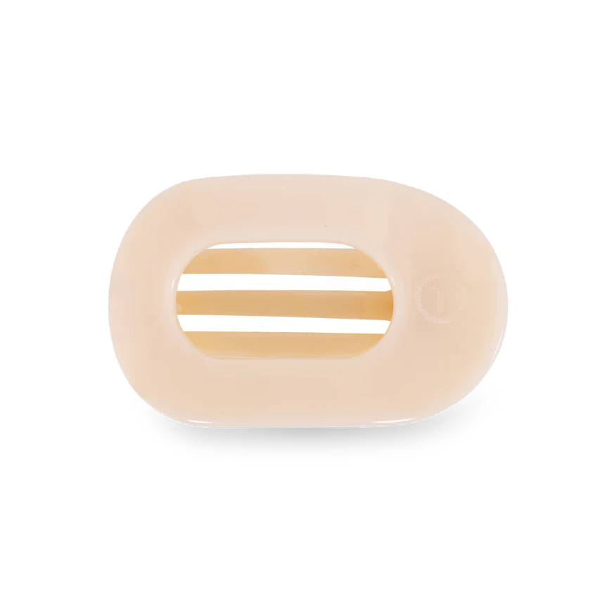 Teleties Flat Round Hair Clip- Almond Beige
