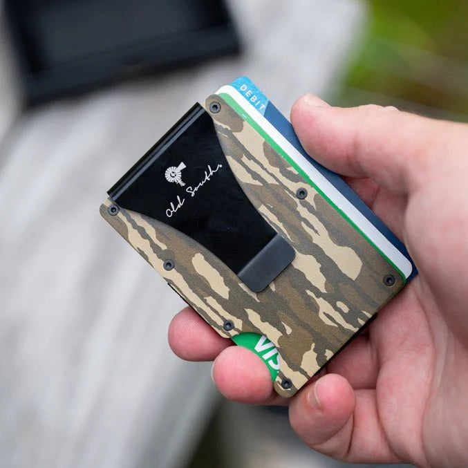 Aluminum Slim Wallet with Money Clip - Woods Camo