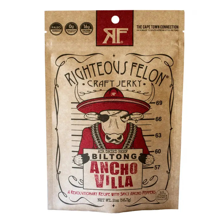 Ancho Villa Biltong Beef Jerky 2oz