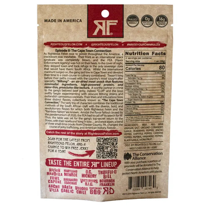 Ancho Villa Biltong Beef Jerky 2oz