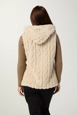 Andi Hooded Vest with Pockets in Doeskin