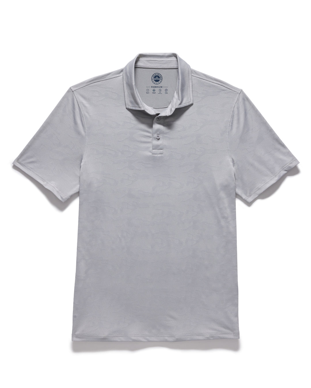 Gray polo shirt on a white background