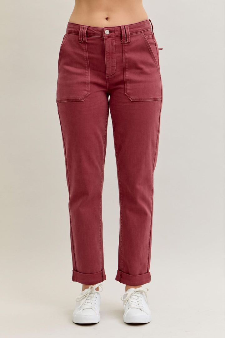Judy Blue Aurora Weekender in Burgundy
