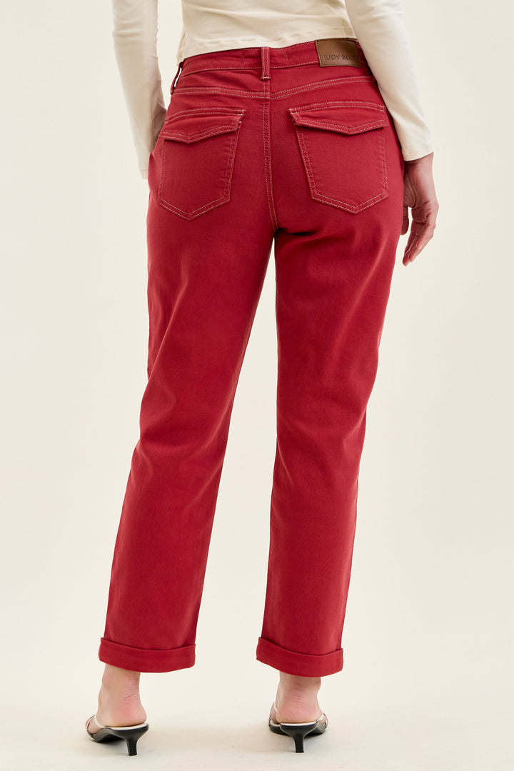 Judy Blue Aurora Weekender in Haute Red