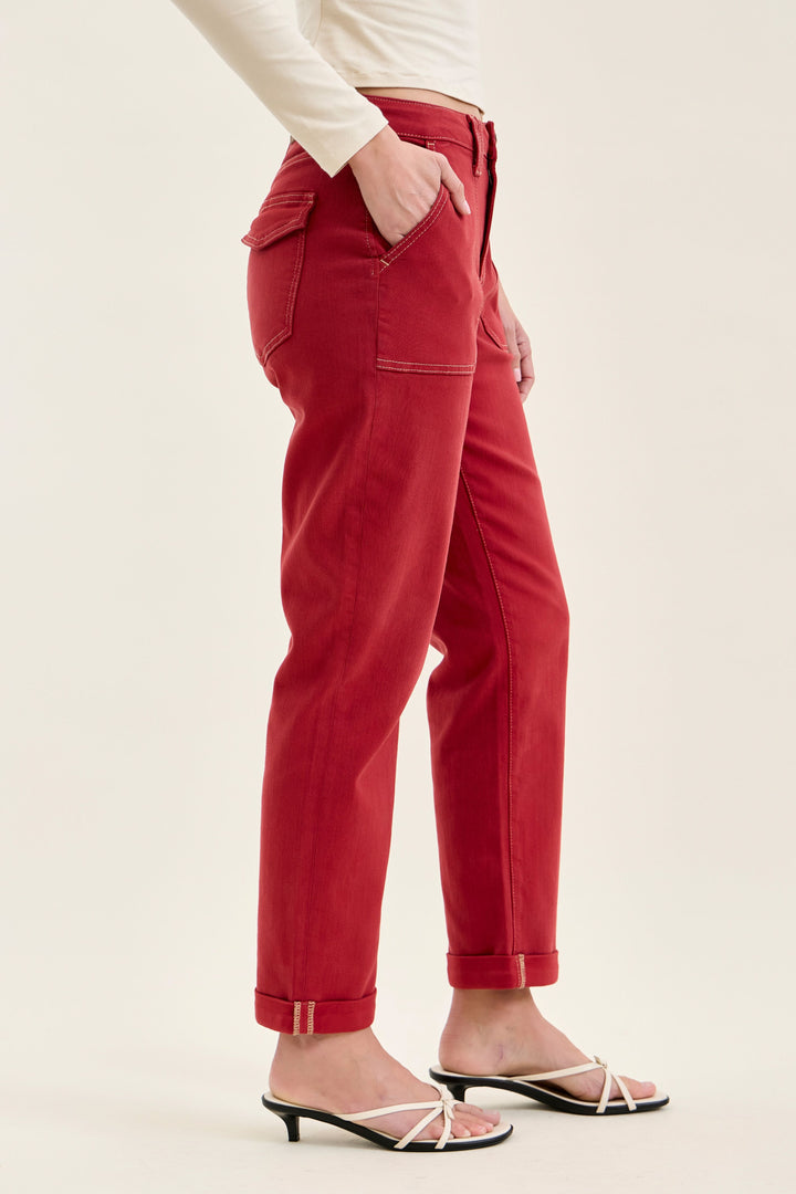 Judy Blue Aurora Weekender in Haute Red