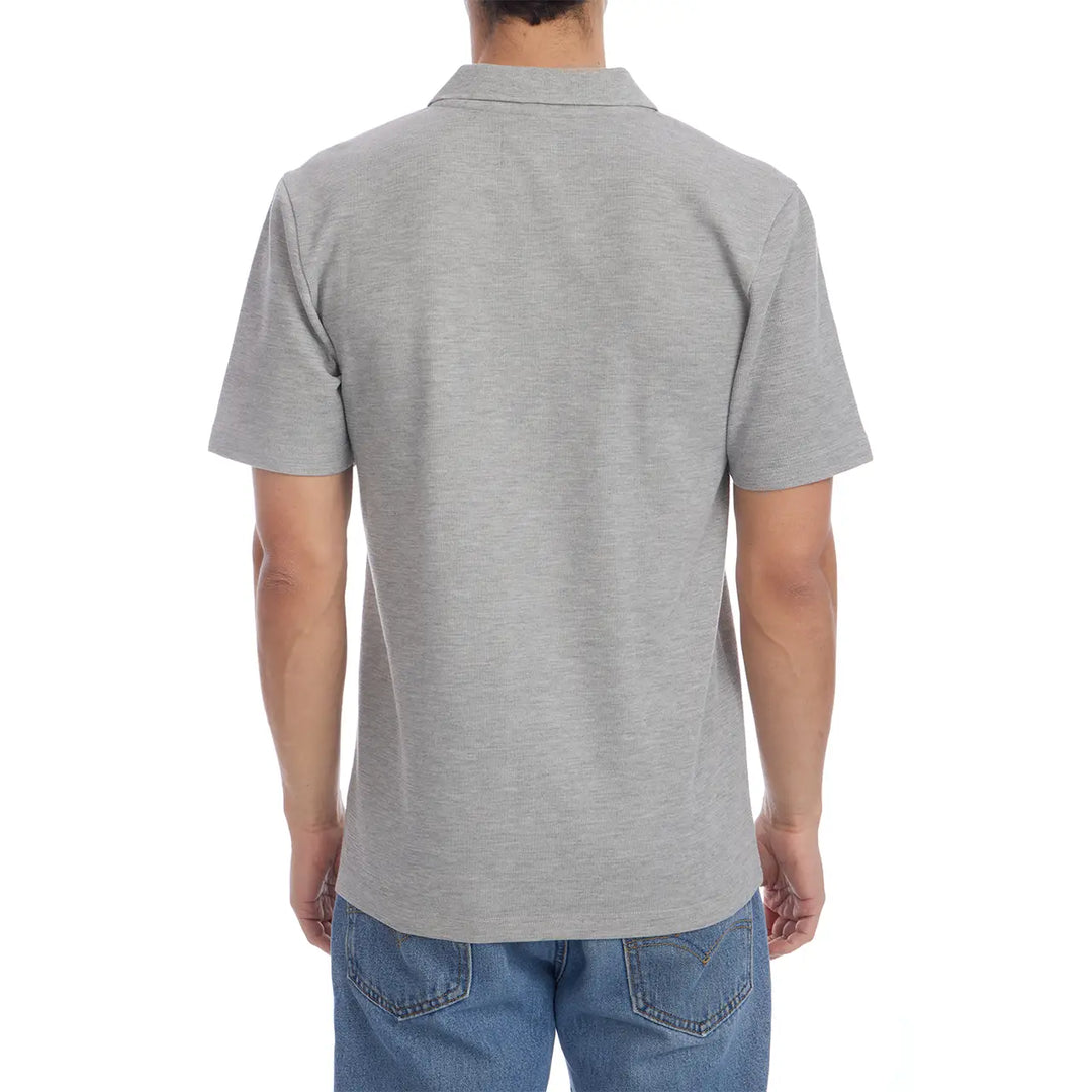 Austin Johnny Collar Short Sleeve Polo in Gray