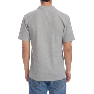 Austin Johnny Collar Short Sleeve Polo in Gray