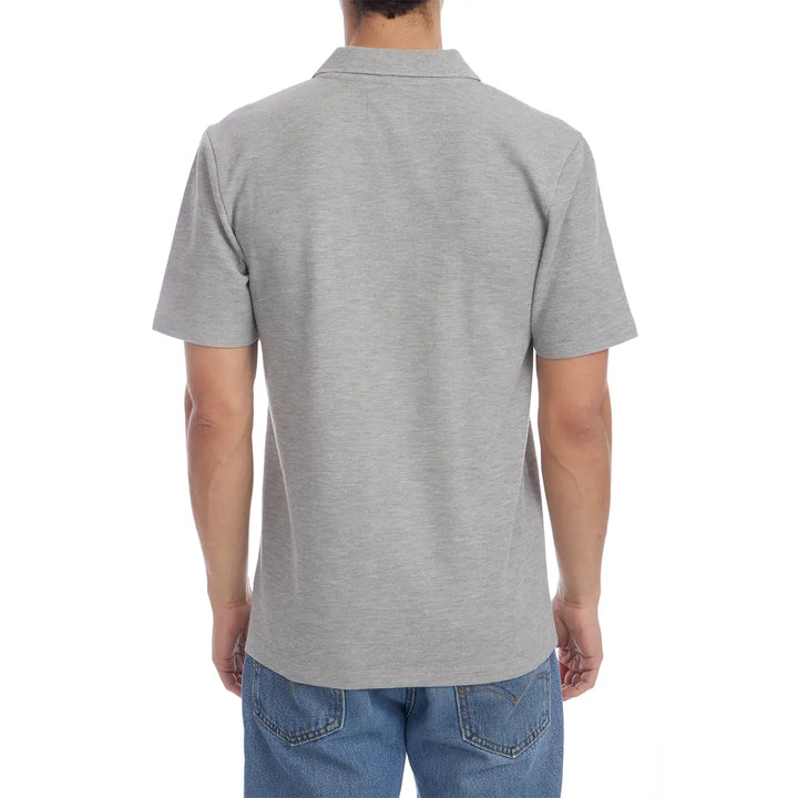 Austin Johnny Collar Short Sleeve Polo in Gray