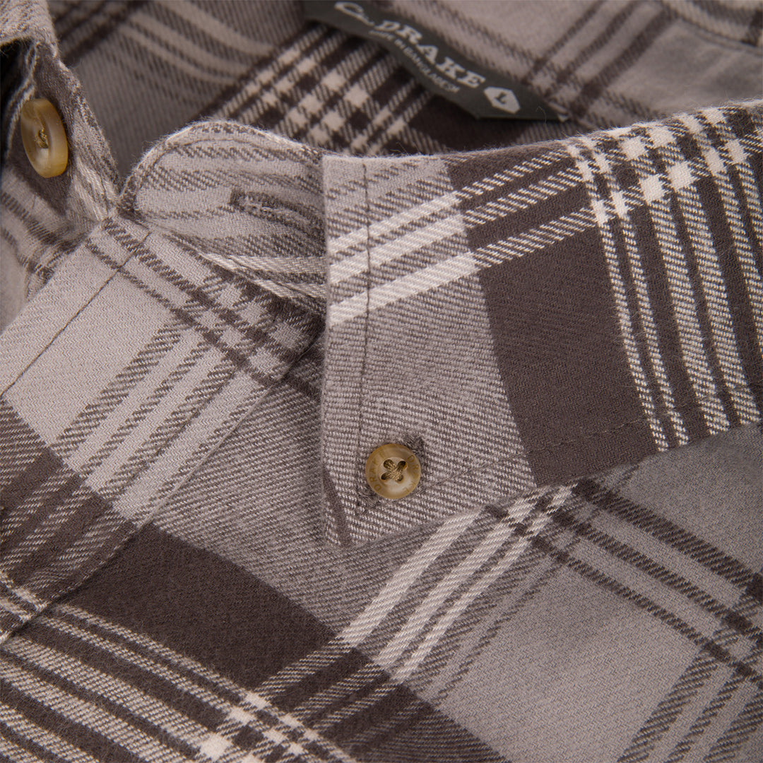 Drake Autumn Flannel Shirt in Hardy Grey Plaid