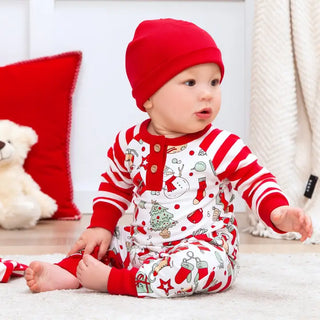 Baby Christmas Henley Romper