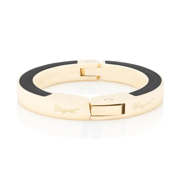 Gold and black bracelet with 'Bamford' branding on a white background