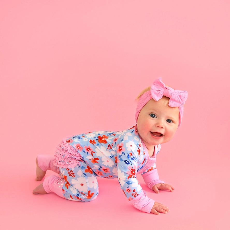 Betsy Ruffle Bamboo Zip Romper