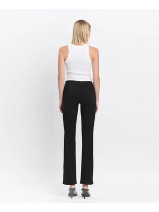 Lovervet Mid Rise Boot Cut Jeans in Black