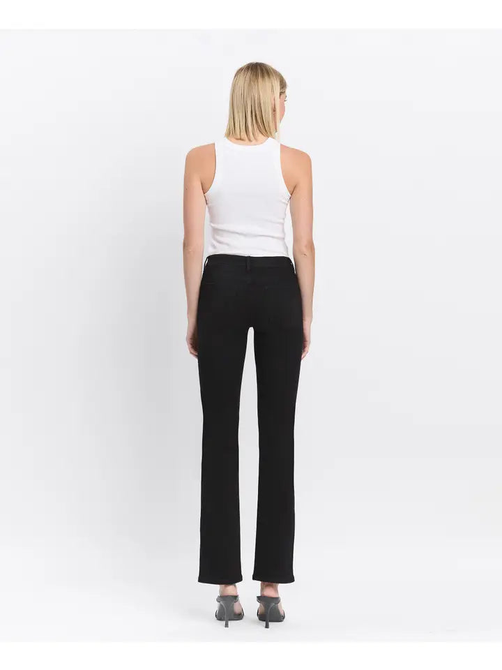 Lovervet Mid Rise Boot Cut Jeans in Black
