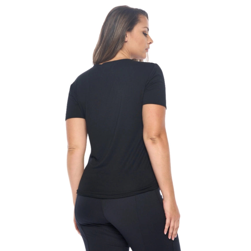 Black V-Neck Cotton Modal T Shirt