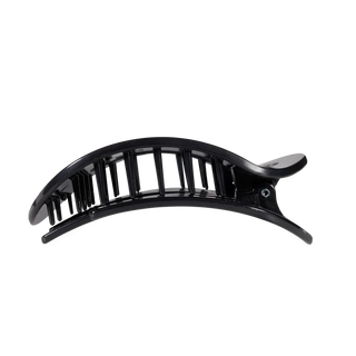 Teleties Flat Round Hair Clip- Black Polka Dot Party