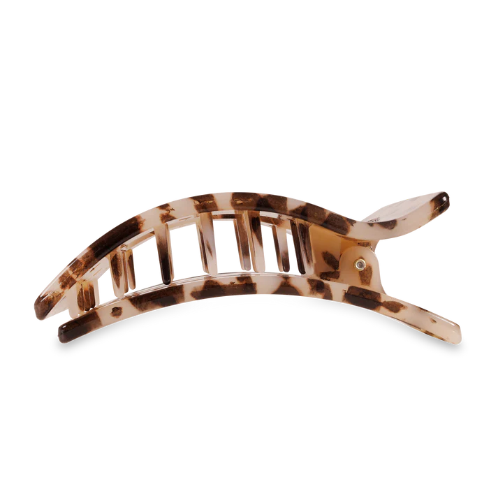 Teleties Flat Rectangle Hair Clip- Blonde Tortoise