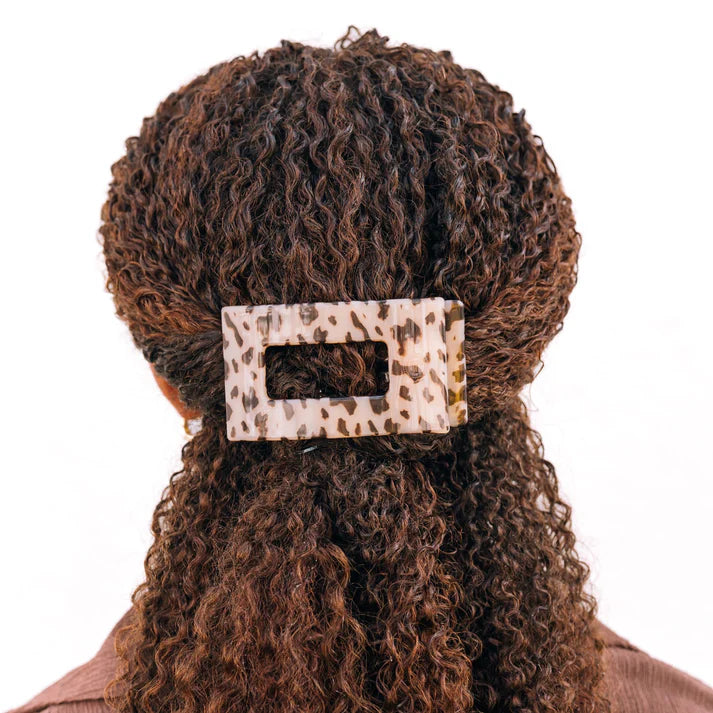 Teleties Flat Rectangle Hair Clip- Blonde Tortoise