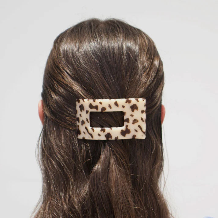 Teleties Flat Rectangle Hair Clip- Blonde Tortoise