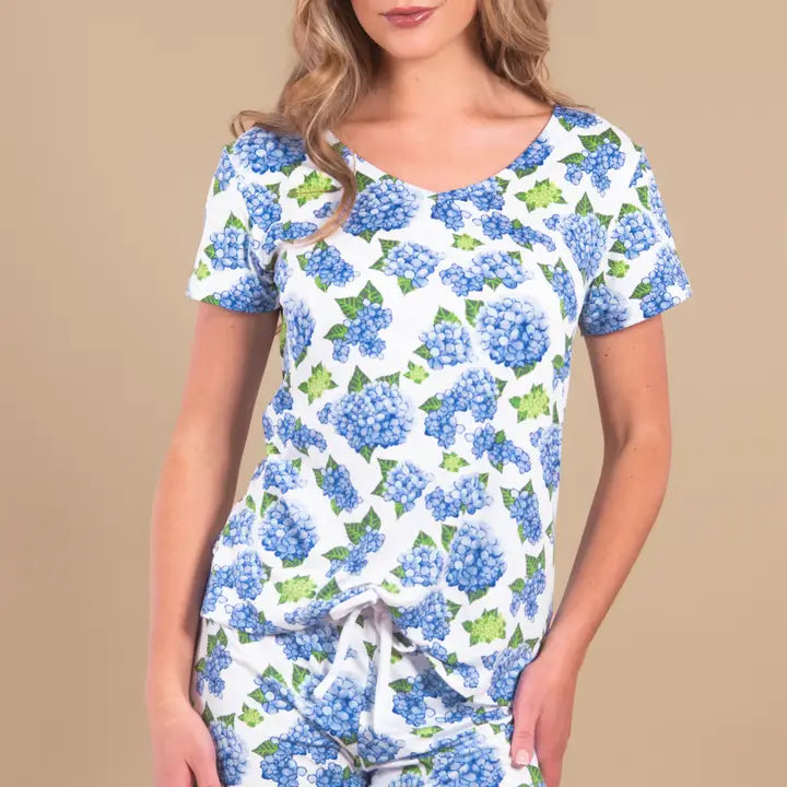Blue Hydrangea Flower Pajamas