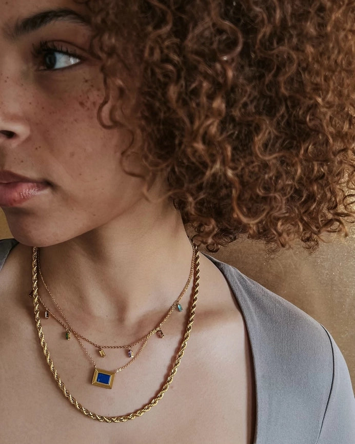 Linka Gold Lapis Waterproof Necklace