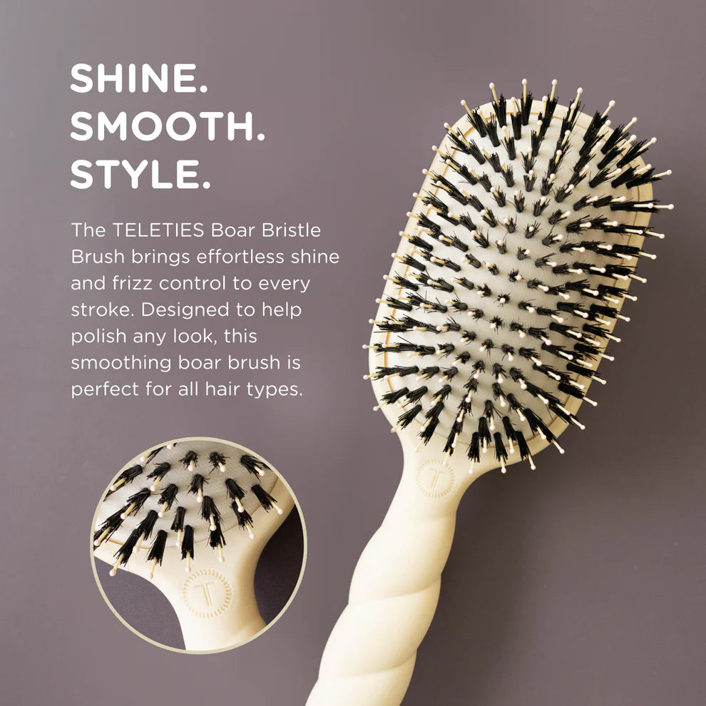 Teleties Boar Bristle Hairbrush- Tide &amp; True