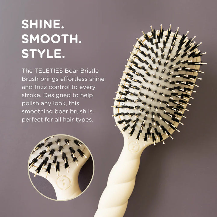 Teleties Boar Bristle Hairbrush- Tide &amp; True