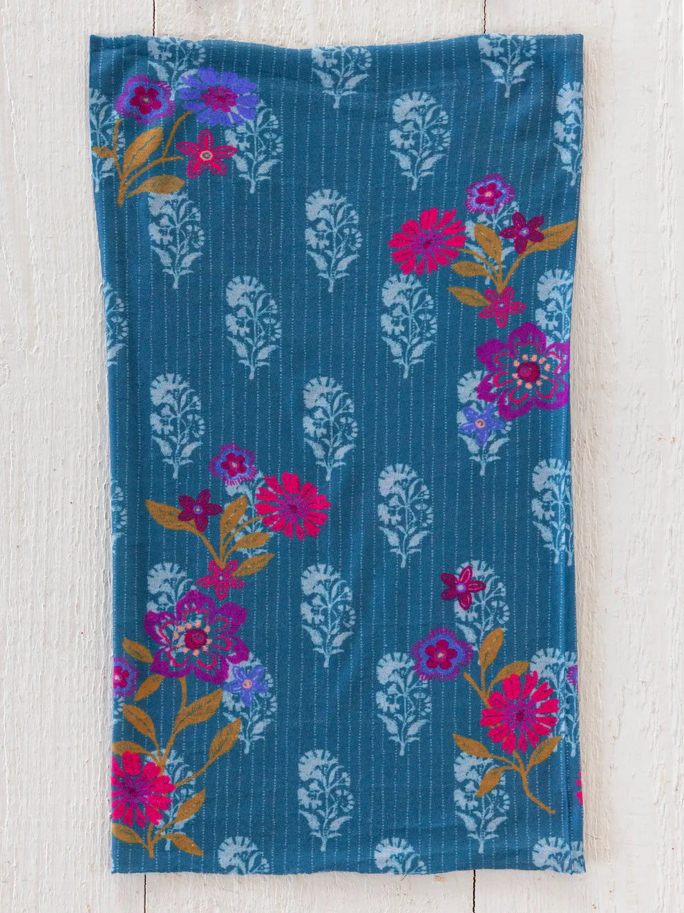 Full Boho Bandeau Headband in Block Stamp Indigo