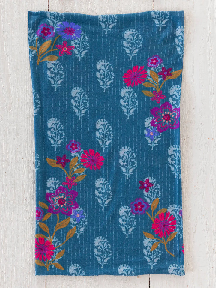 Full Boho Bandeau Headband in Block Stamp Indigo