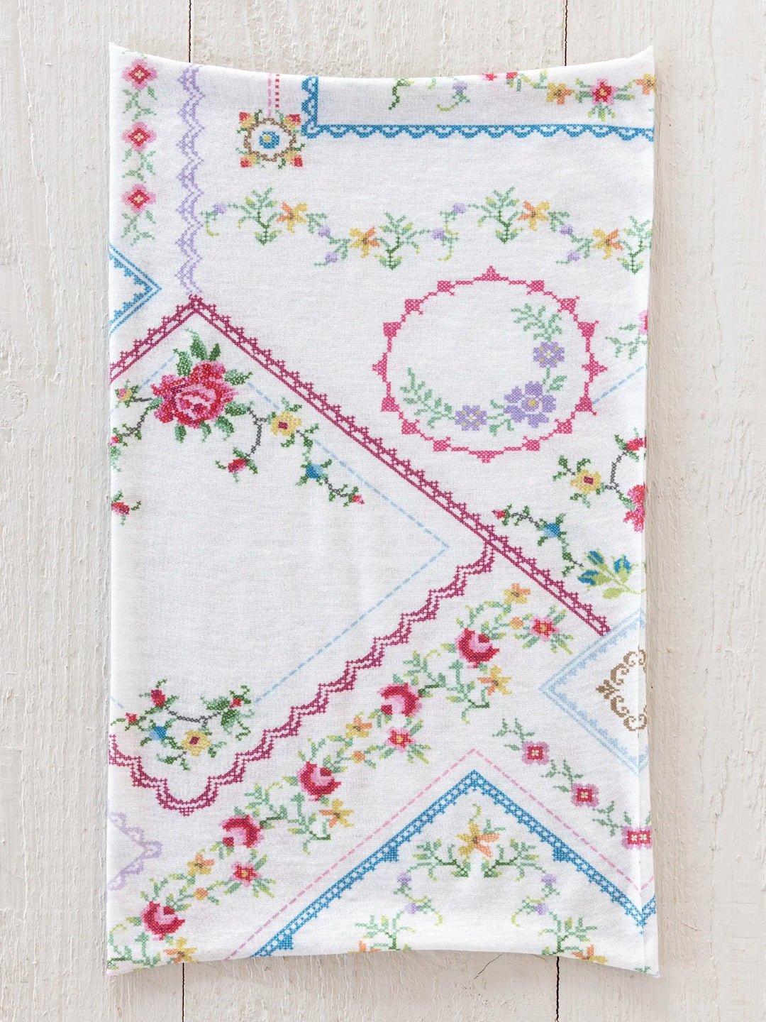 Full Boho Bandeau Headband in Heirloom Cross Stitch Ivory