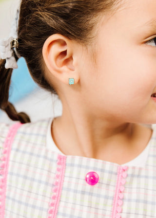Water Resistant Flat Screwback Earrings- Book Worm