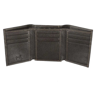 Brown Leather Crosses Badge Wallet