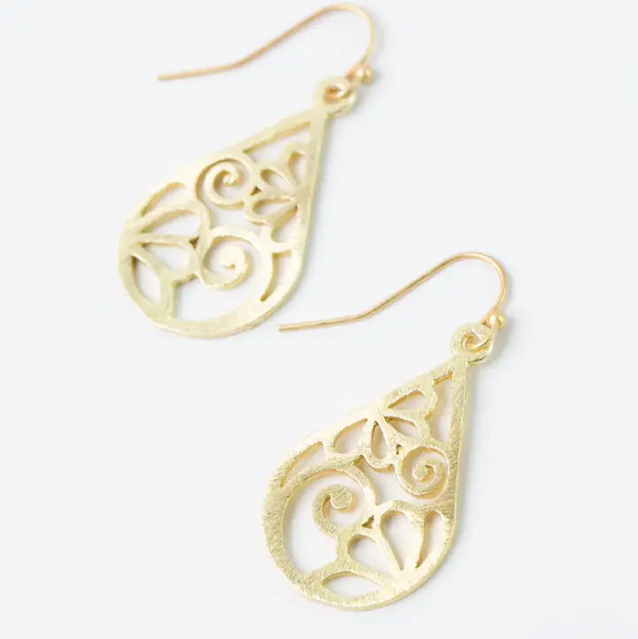 matte gold teardrop earrings