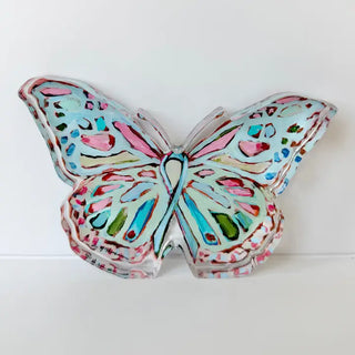 multicolored btterfly painted acrylic tabletop decor