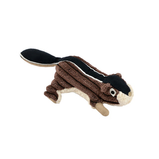 Plush toy shaped like a squirrel on a white background