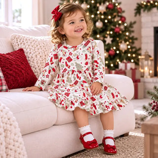 Girls Christmas Bamboo Twirl Dress