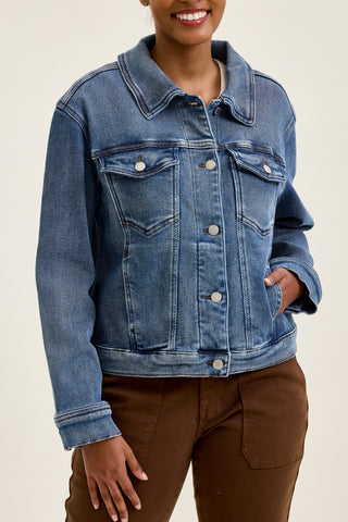 medium wash denim jacket
