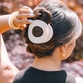 Teleties Flat Circle Hair Clip- Almond Beige